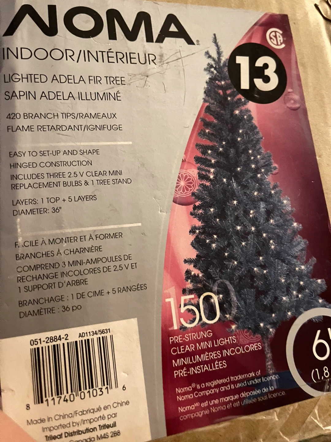 NOMA Indoor Lighted Adela Fir Tree 6 ft
