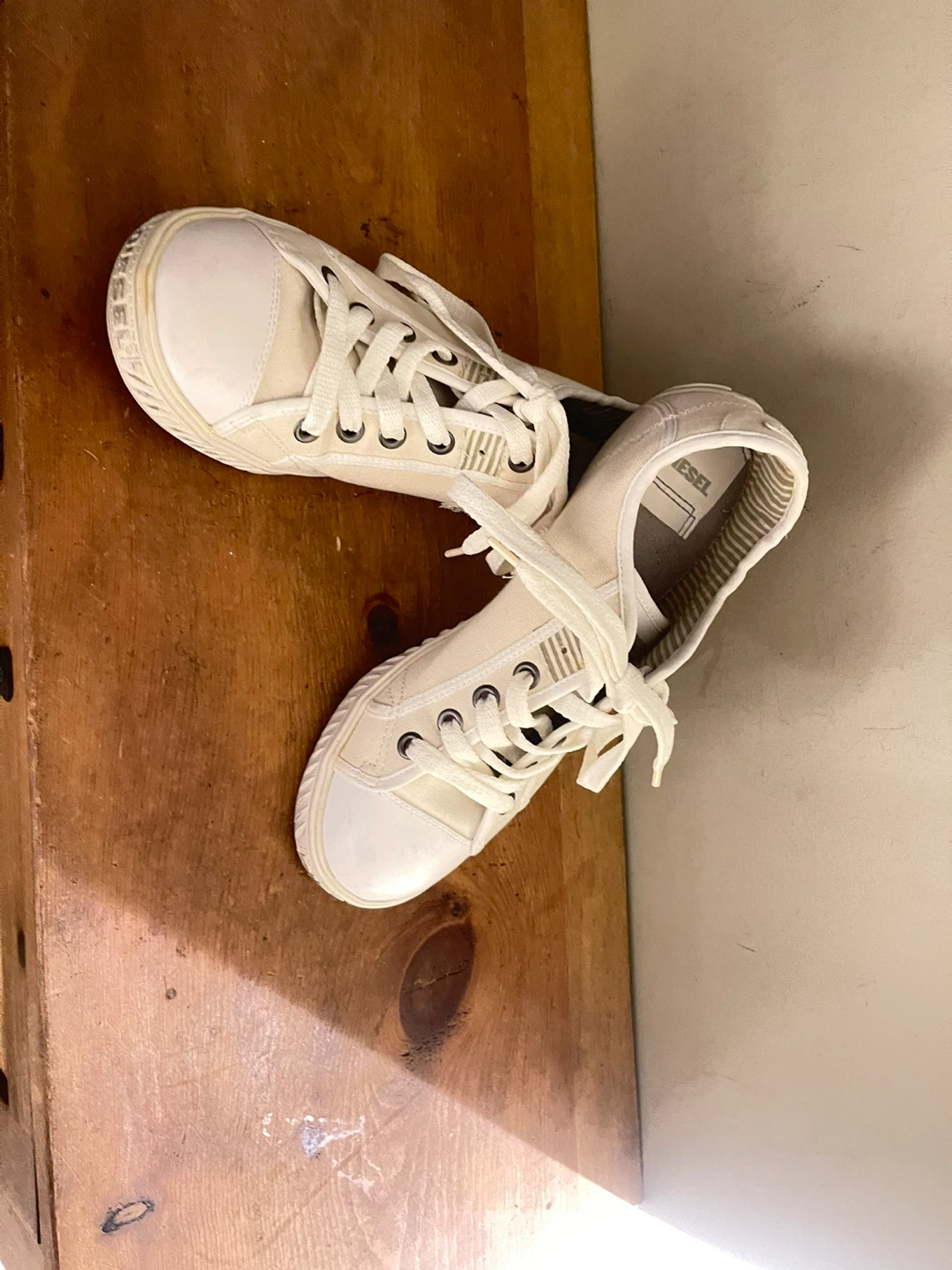 Diesel white canvas sneakers  Size 42