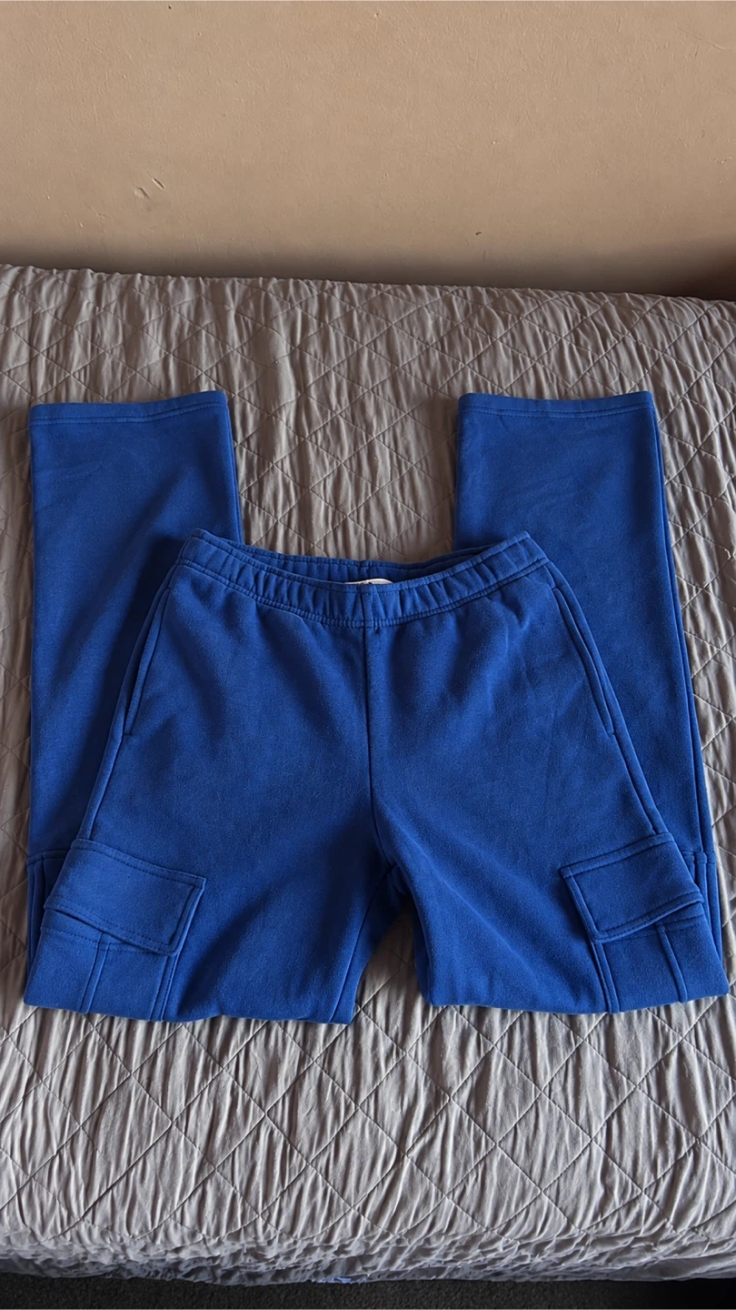 Blue cargo sweatpants