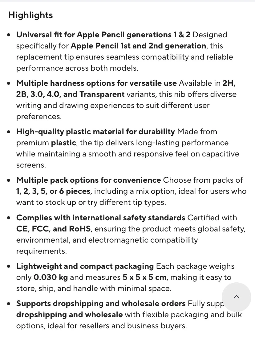 Apple Pencil Metal Nib - photo 2