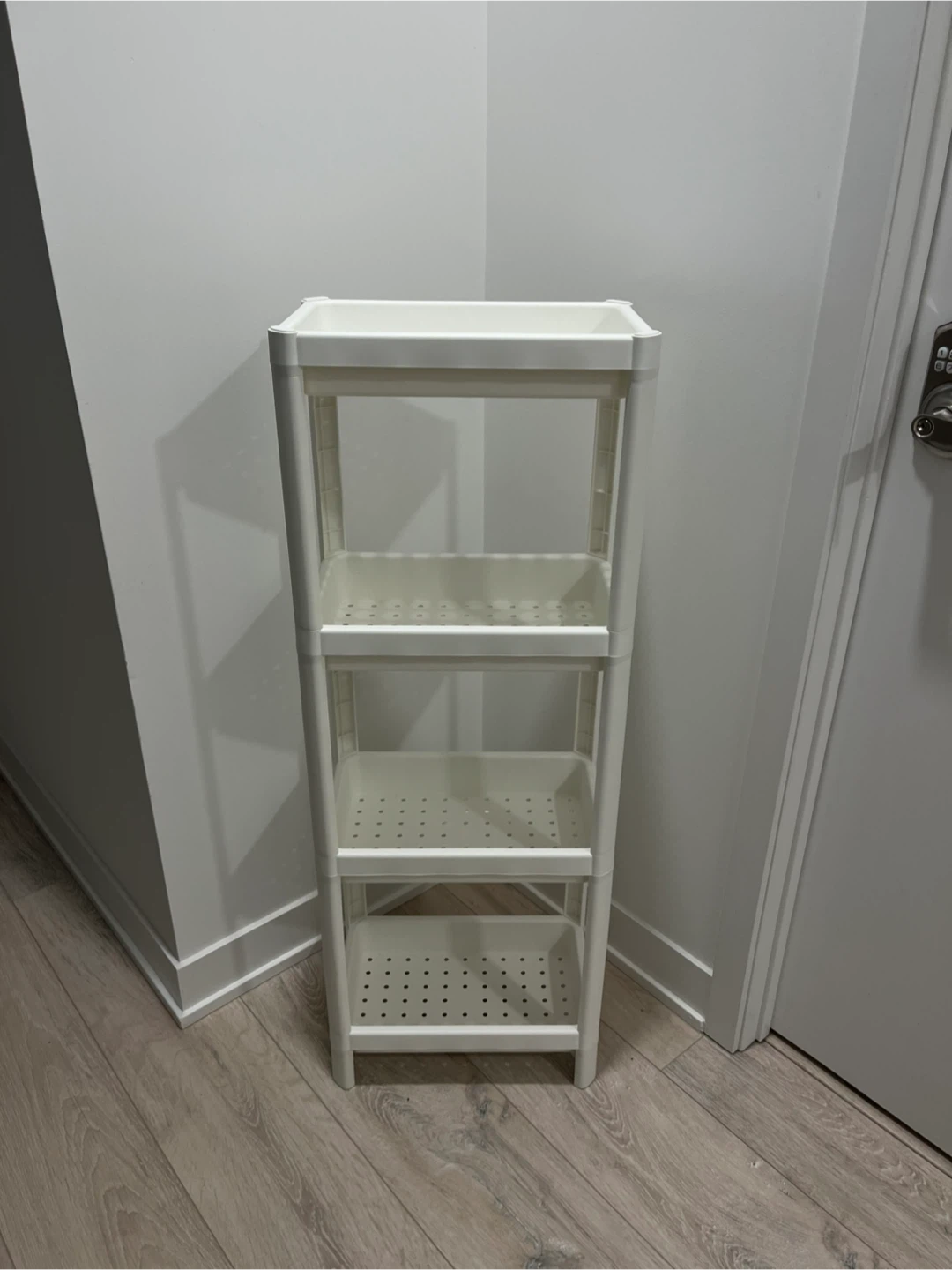 IKEA VESKEN Shelf Unit, White, 4 Tier