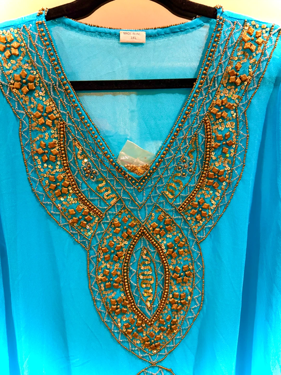 Bright Blue Embellished Tunic 3XL - photo 2