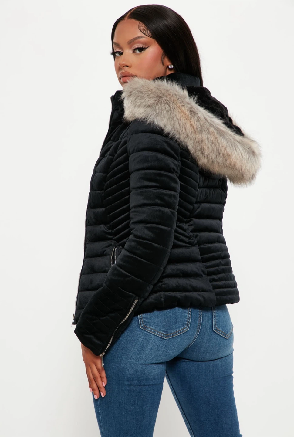 New with tags size medium Fashion Nova Velvet Puffer Jacket - photo 3
