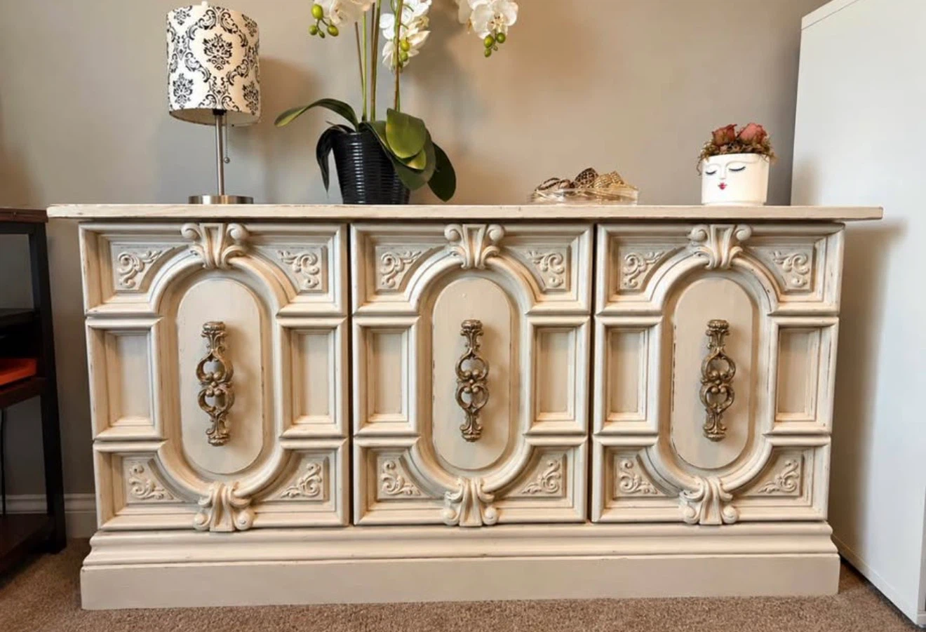 Vintage Ornate Credenza Sideboard