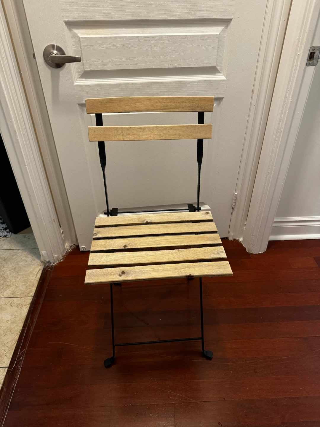 Folding Bistro Chair with Wood Slats