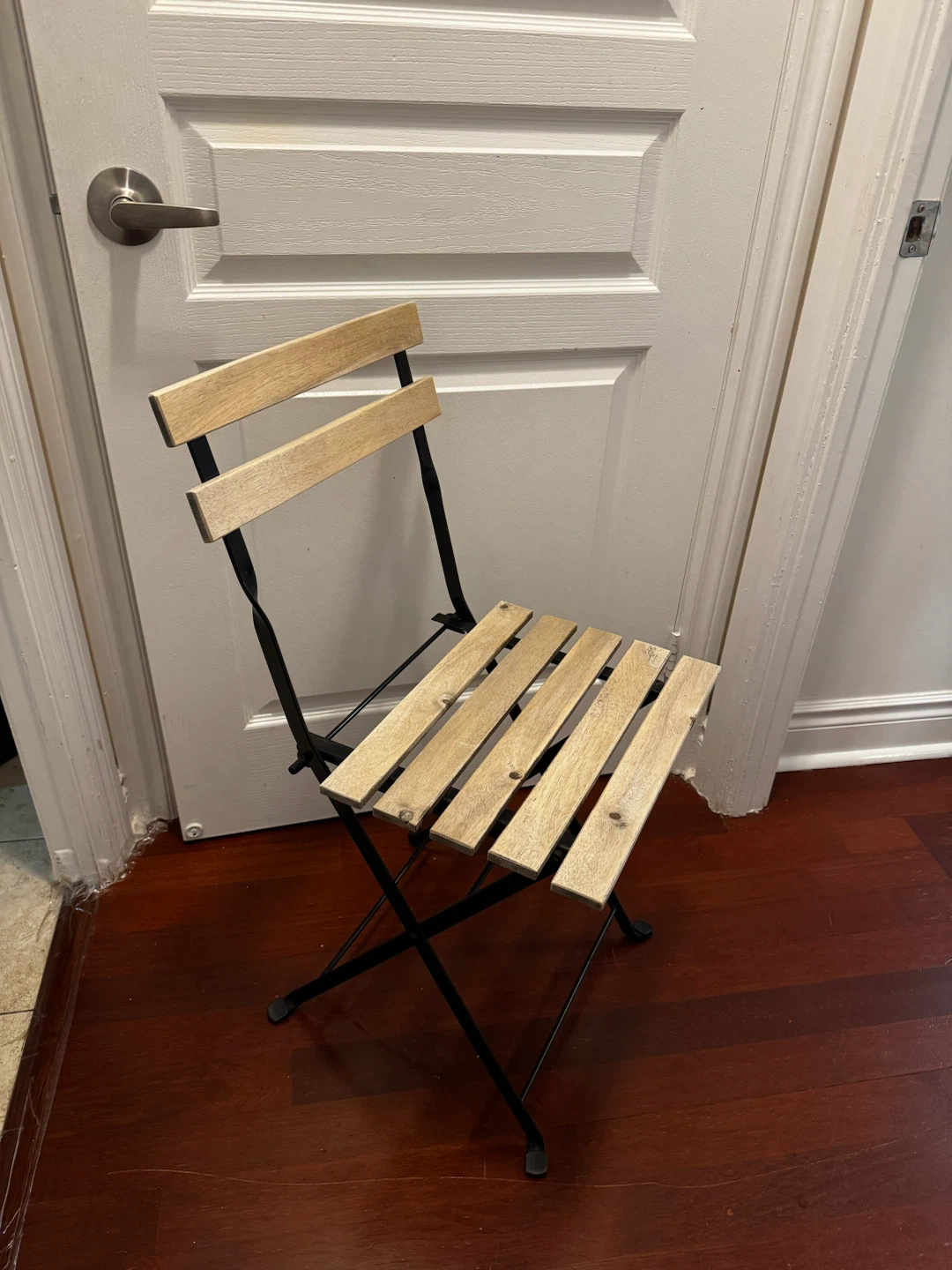 Folding Bistro Chair with Wood Slats - photo 2