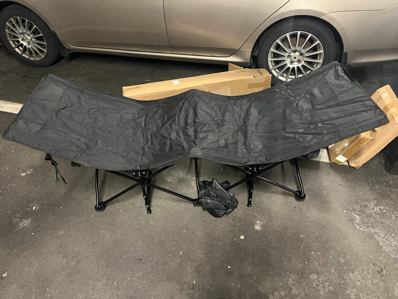 Black Folding Double Camping Chair