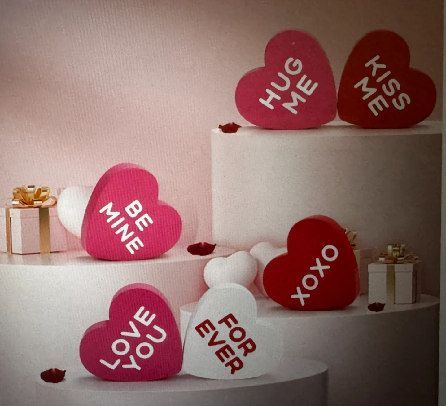 Set of 6 Wooden Valentine Hearts - photo 3