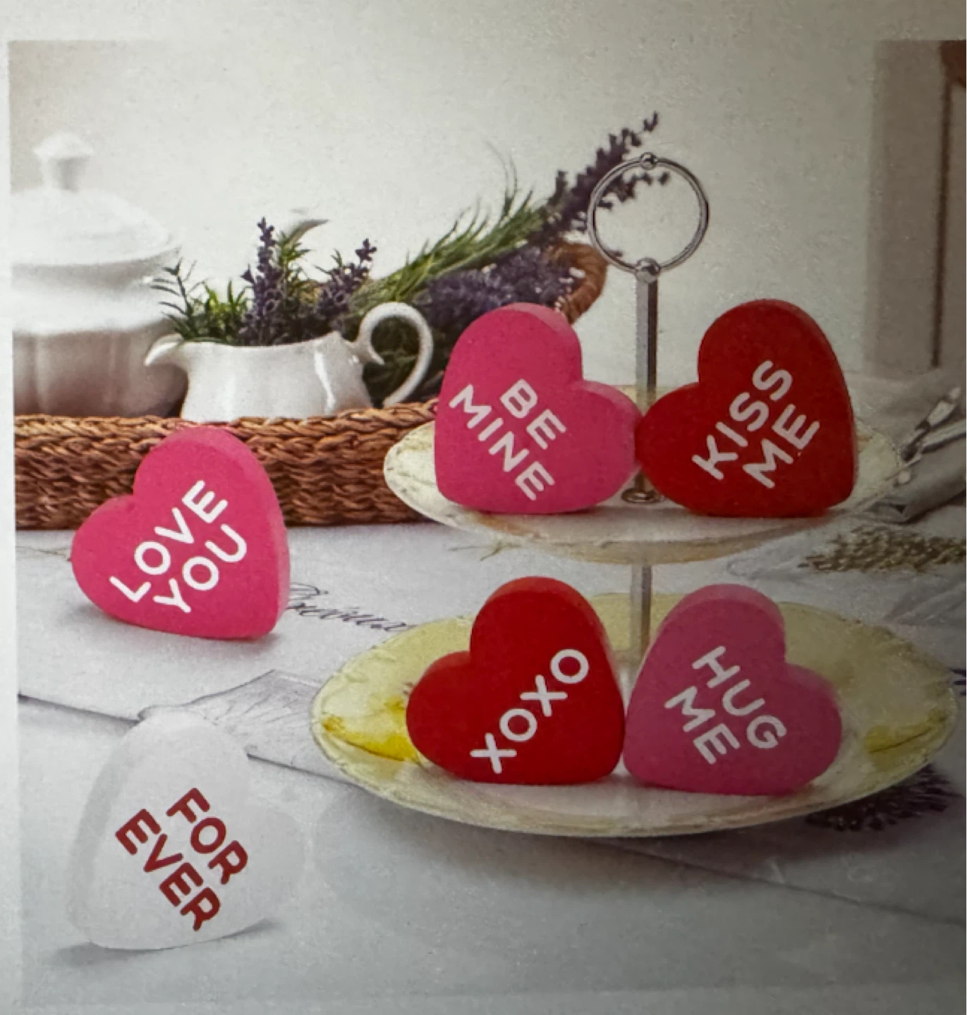 Set of 6 Wooden Valentine Hearts - photo 5