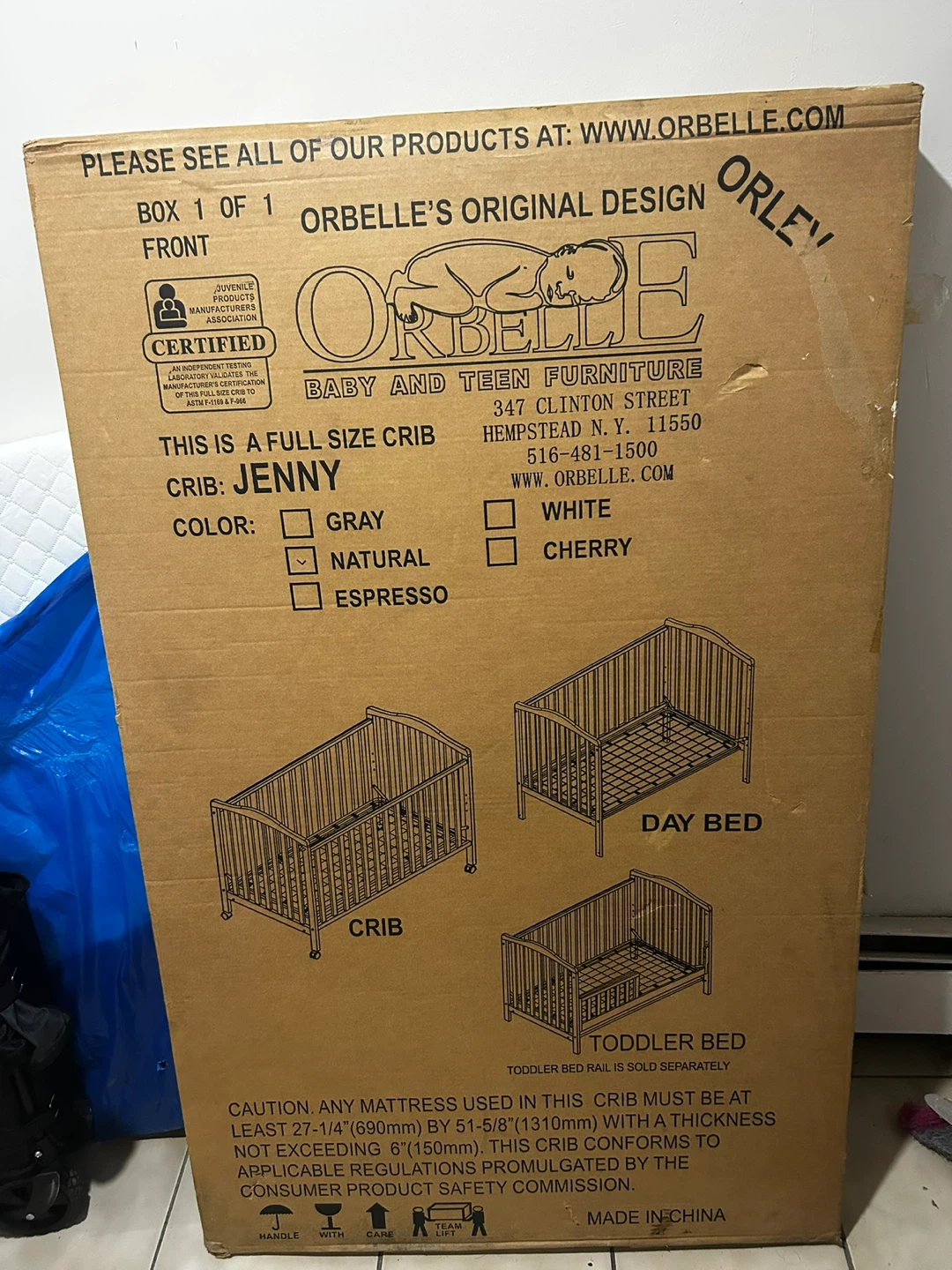 Orbelle Jenny Full Size Crib