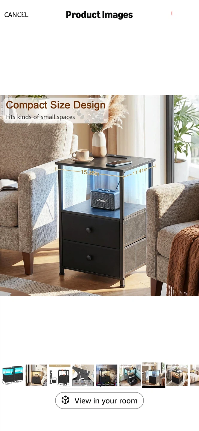 Compact Charging Nightstand - photo 2