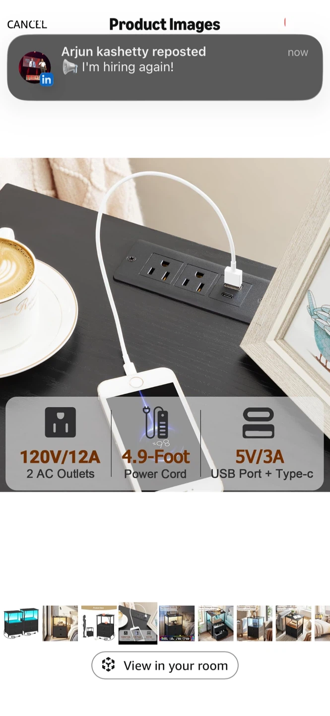 Compact Charging Nightstand - photo 3