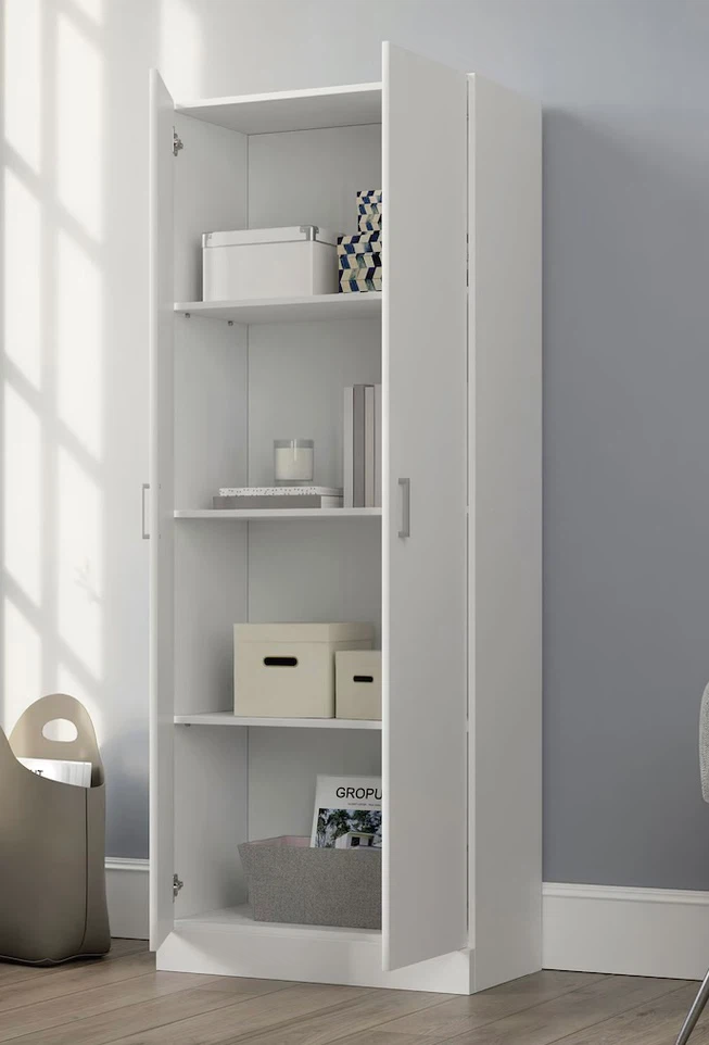 White Two-Door Storage Cabinet - photo 2