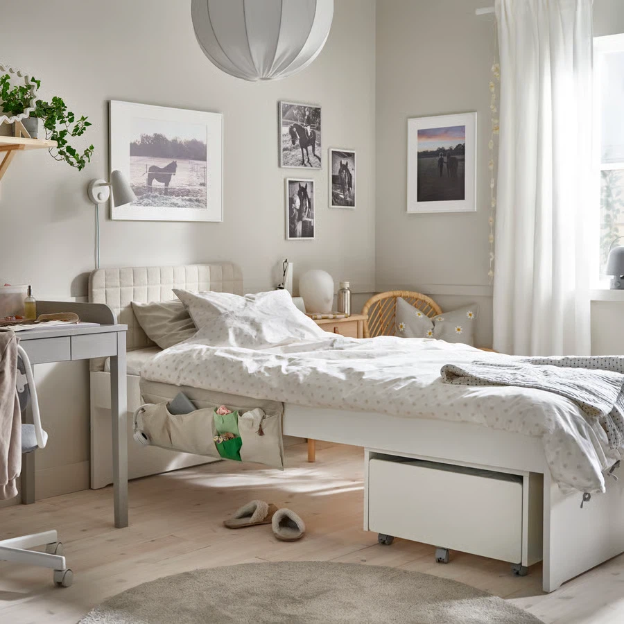 IKEA bed frame with under-bed storage