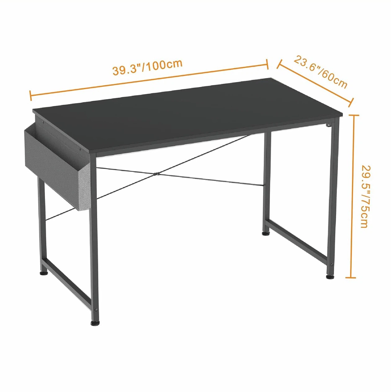 Black Desk with Side Pocket - photo 2