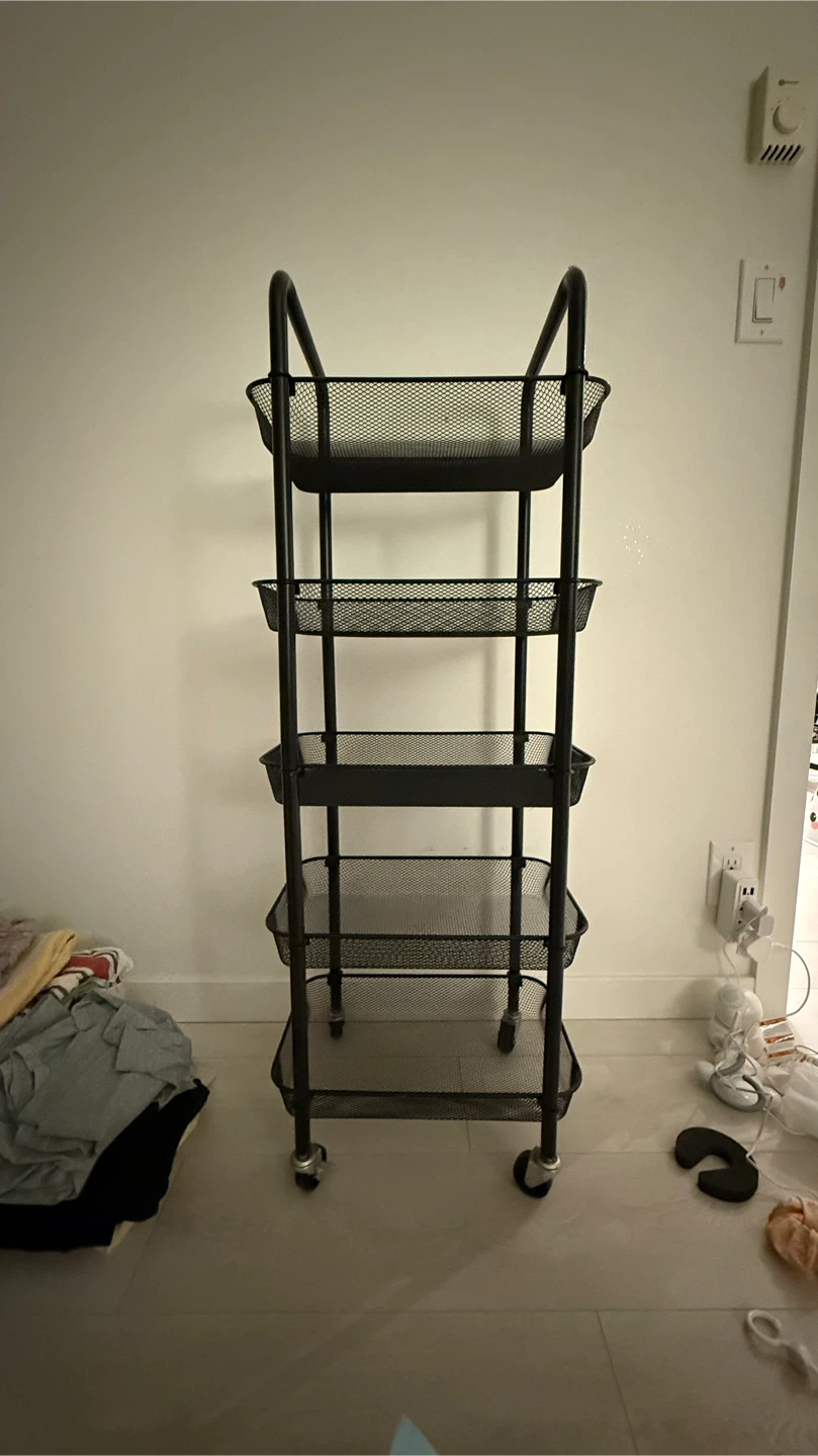 5-Tier Metal Rolling Storage Cart