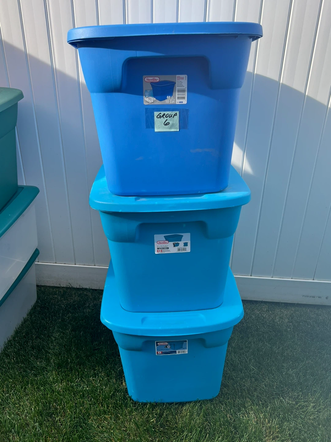 #6 - Sterilite 68L Blue Storage Bins (3) with Lids