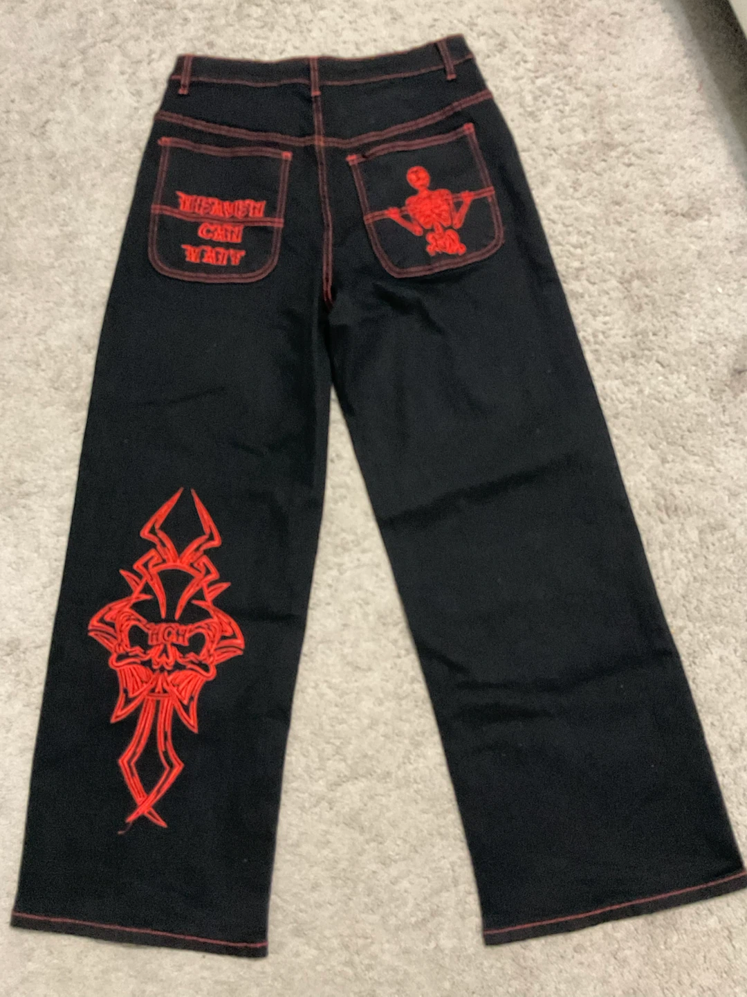 Heaven Can Wait black and red denim jeans - photo 2