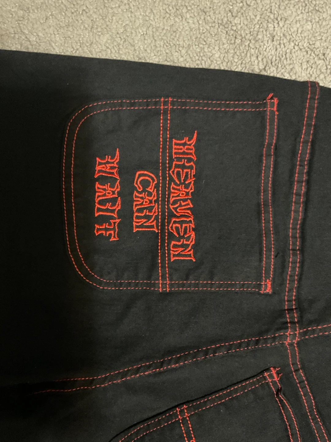 Heaven Can Wait black and red denim jeans - photo 3