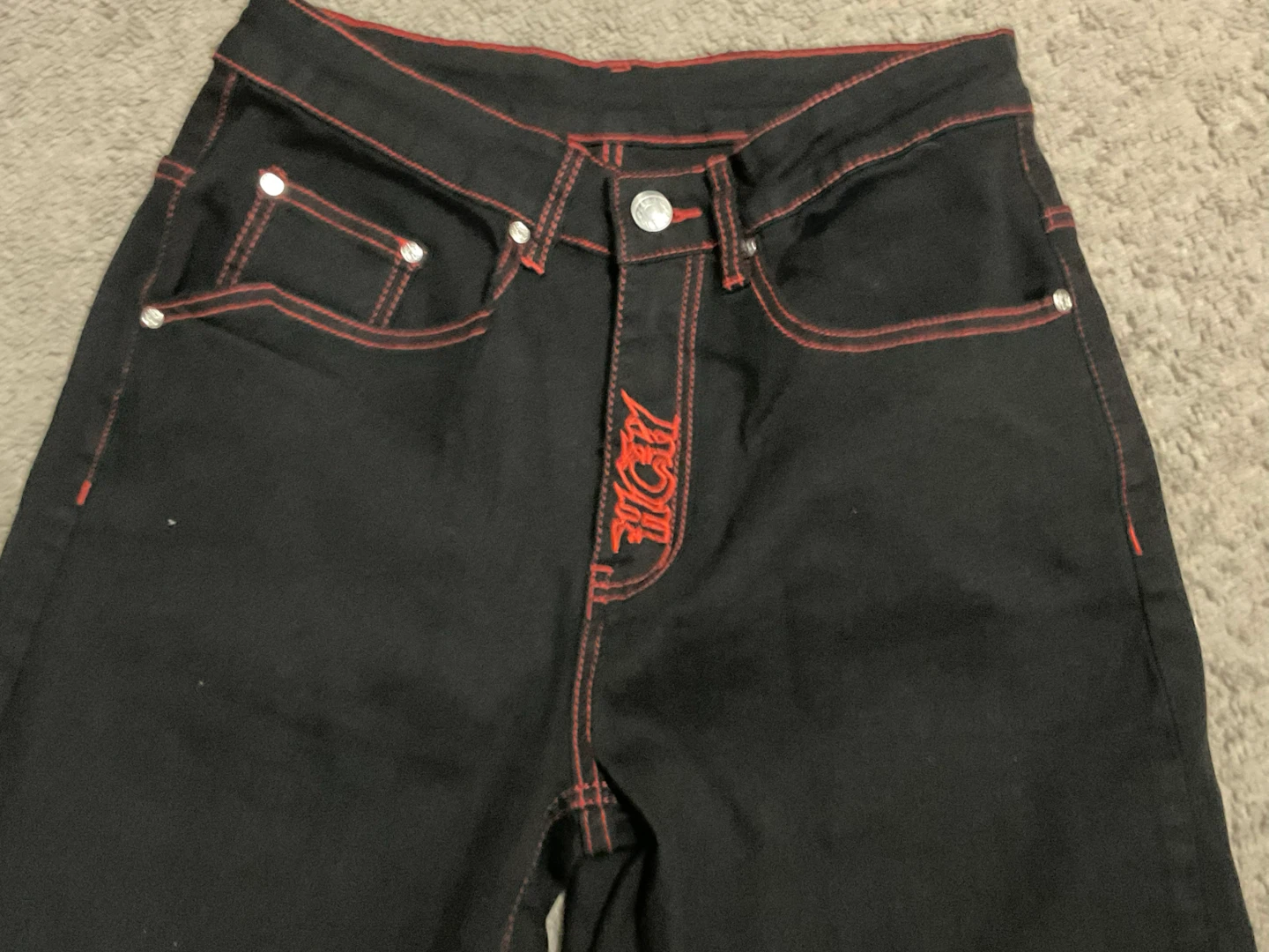 Heaven Can Wait black and red denim jeans - photo 5