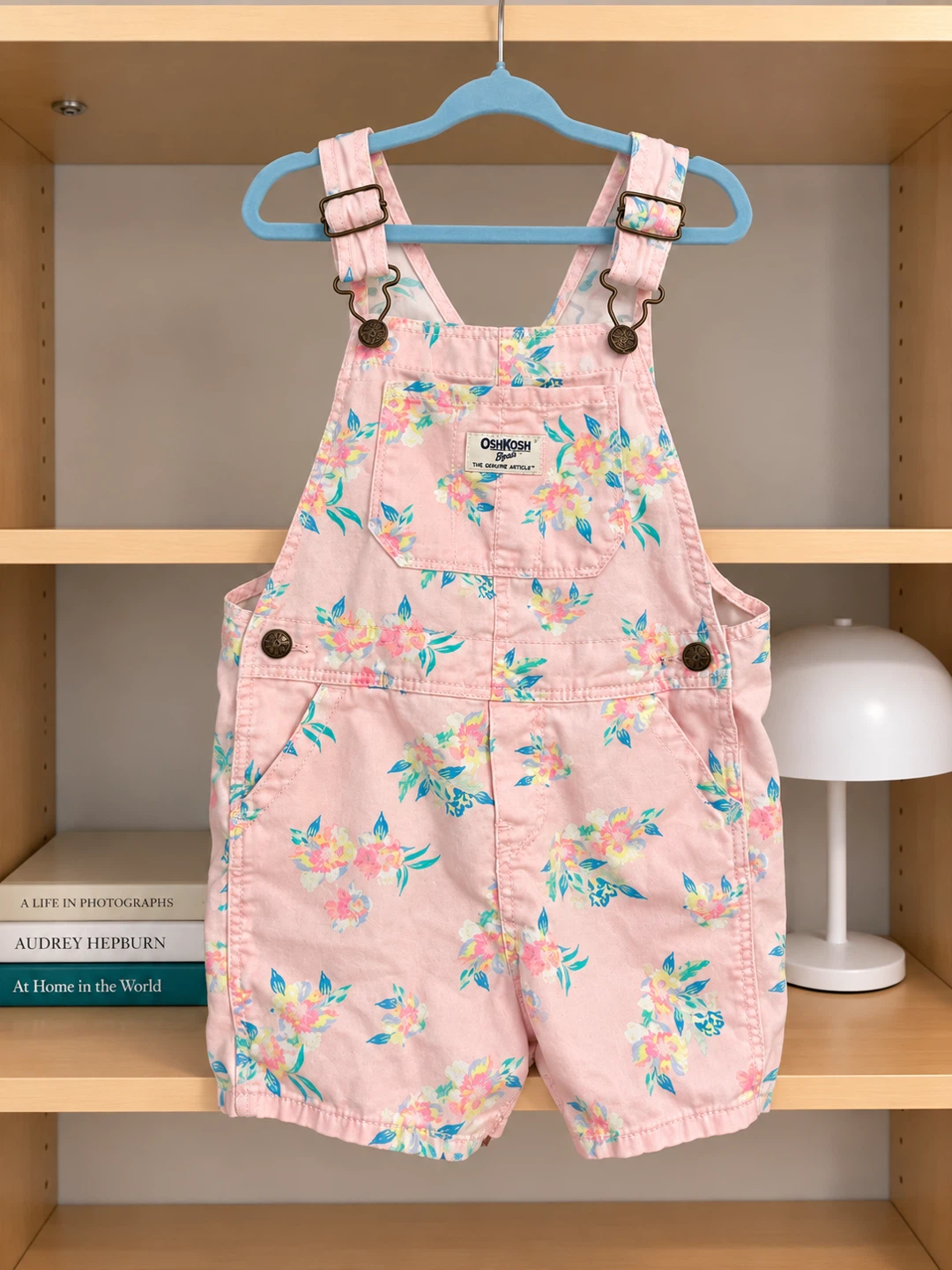 OshKosh Pink Floral Shortalls – Size 5T