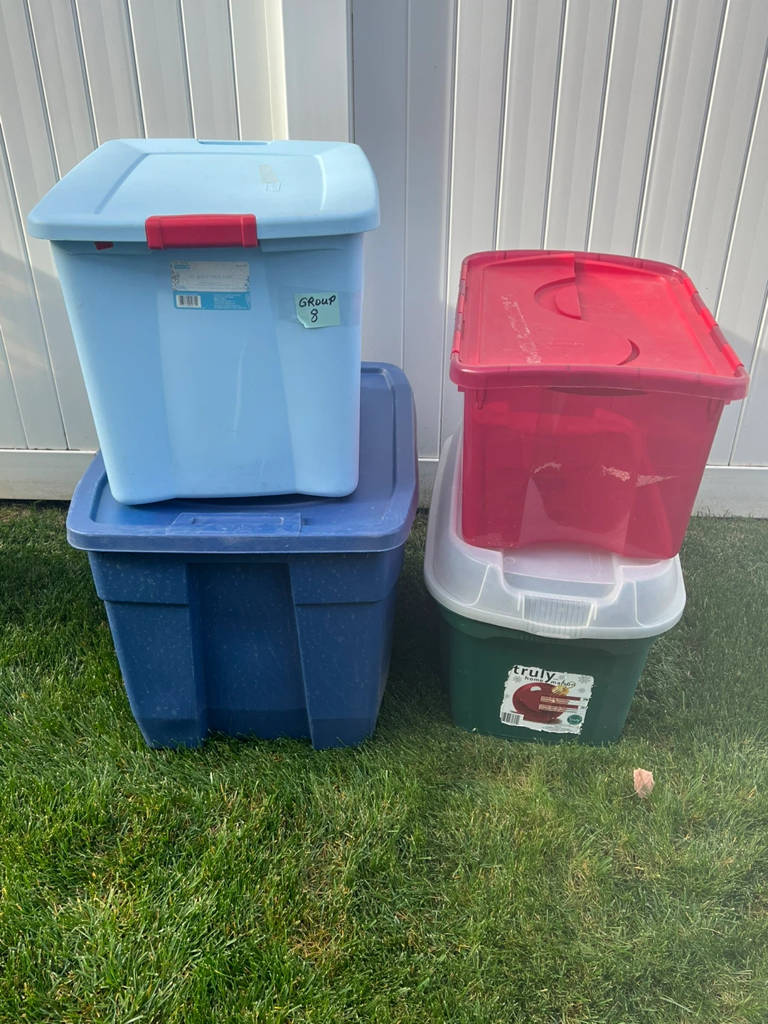 #8 - Set of 4 Assorted Storage Totes with Lids