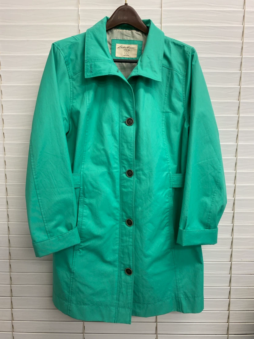 Eddie Bauer Women's Green Trench Coat
