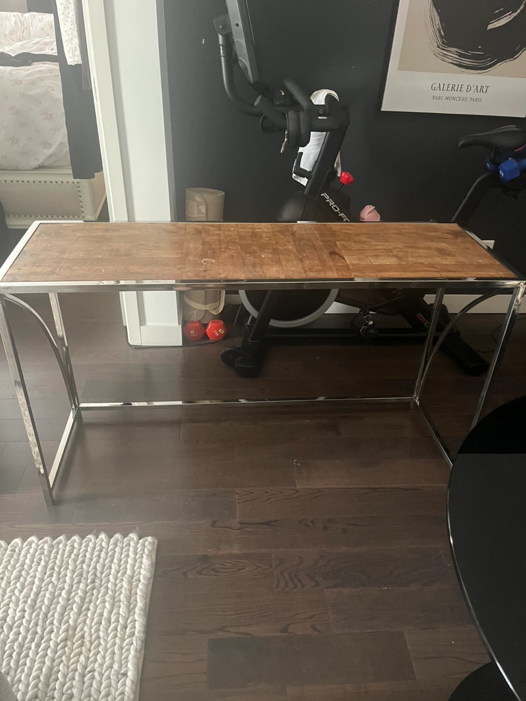 Reclaimed Wood and Metal Console Table