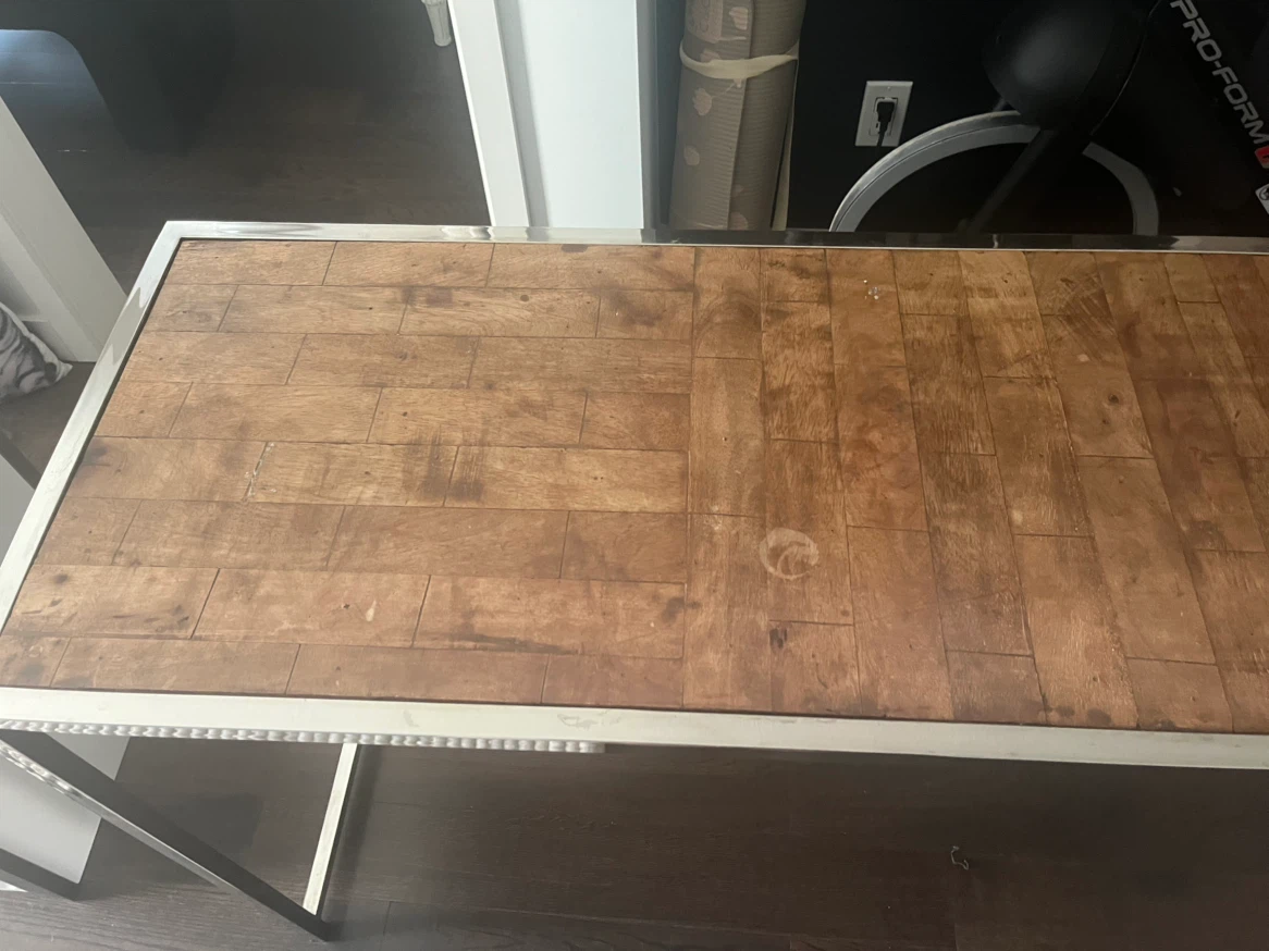 Reclaimed Wood and Metal Console Table - photo 3