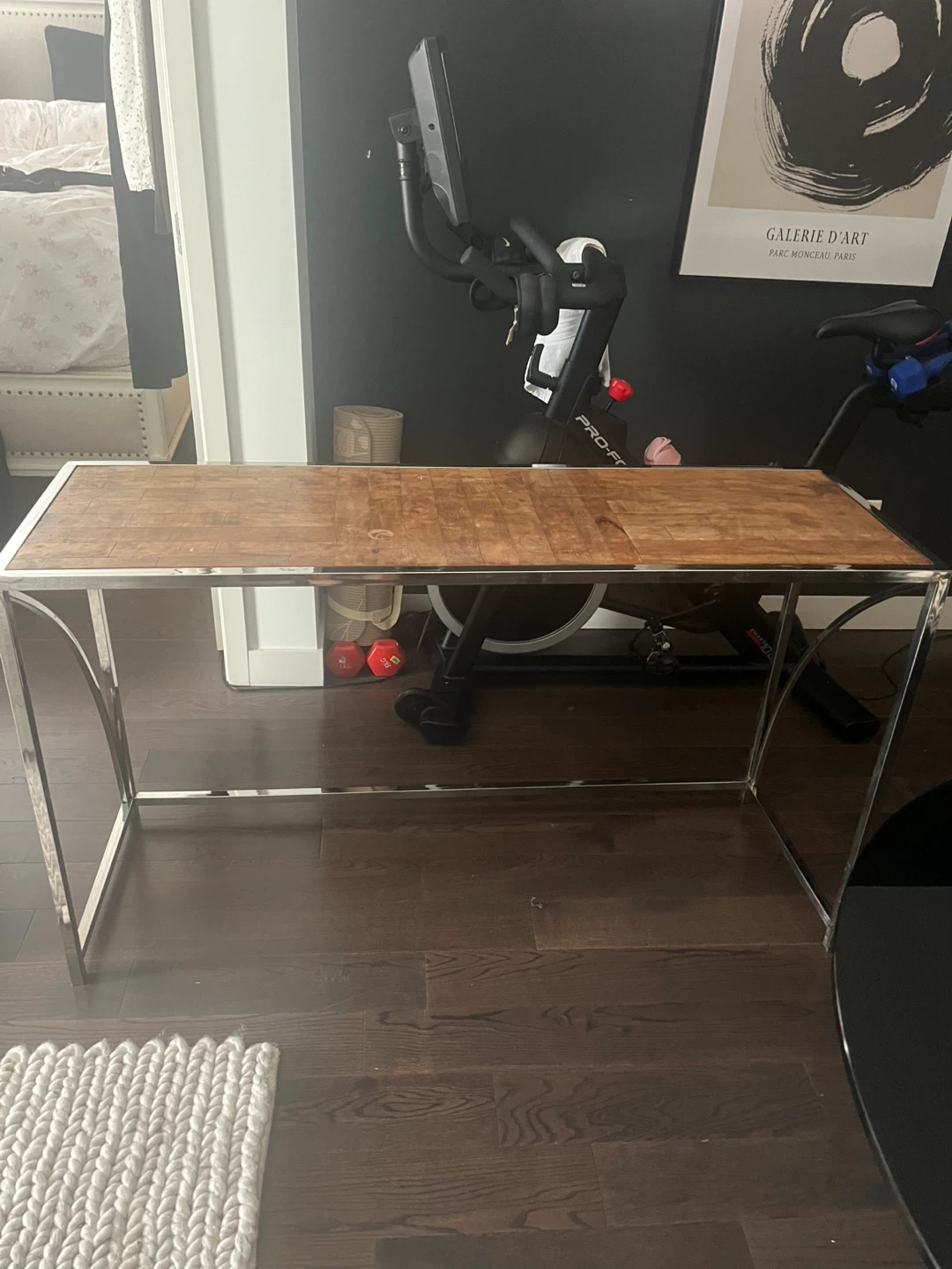 Reclaimed Wood and Metal Console Table - photo 5