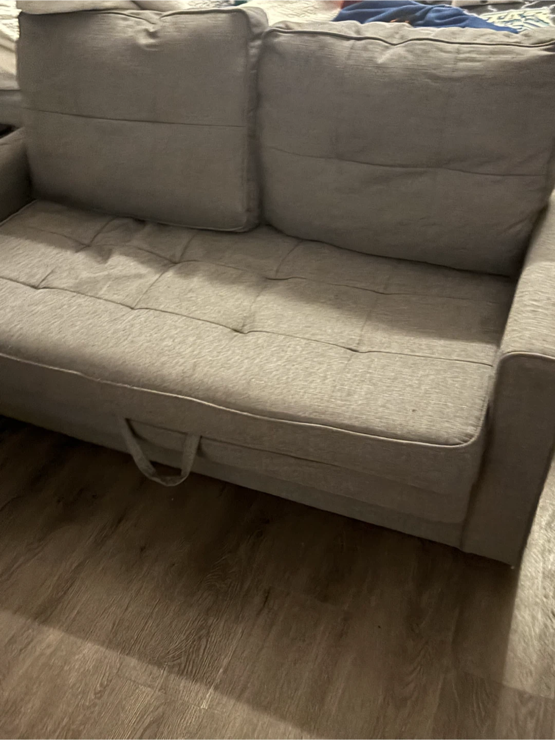 Grey Pull-Out Loveseat Sofa Bed - photo 3