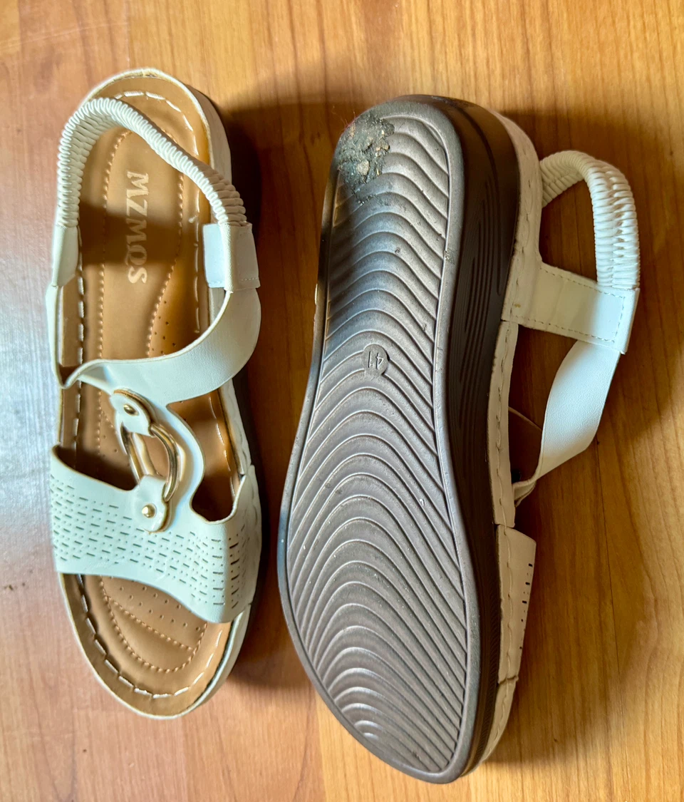 MZMOS White Wedge Sandals Size 41 - photo 2