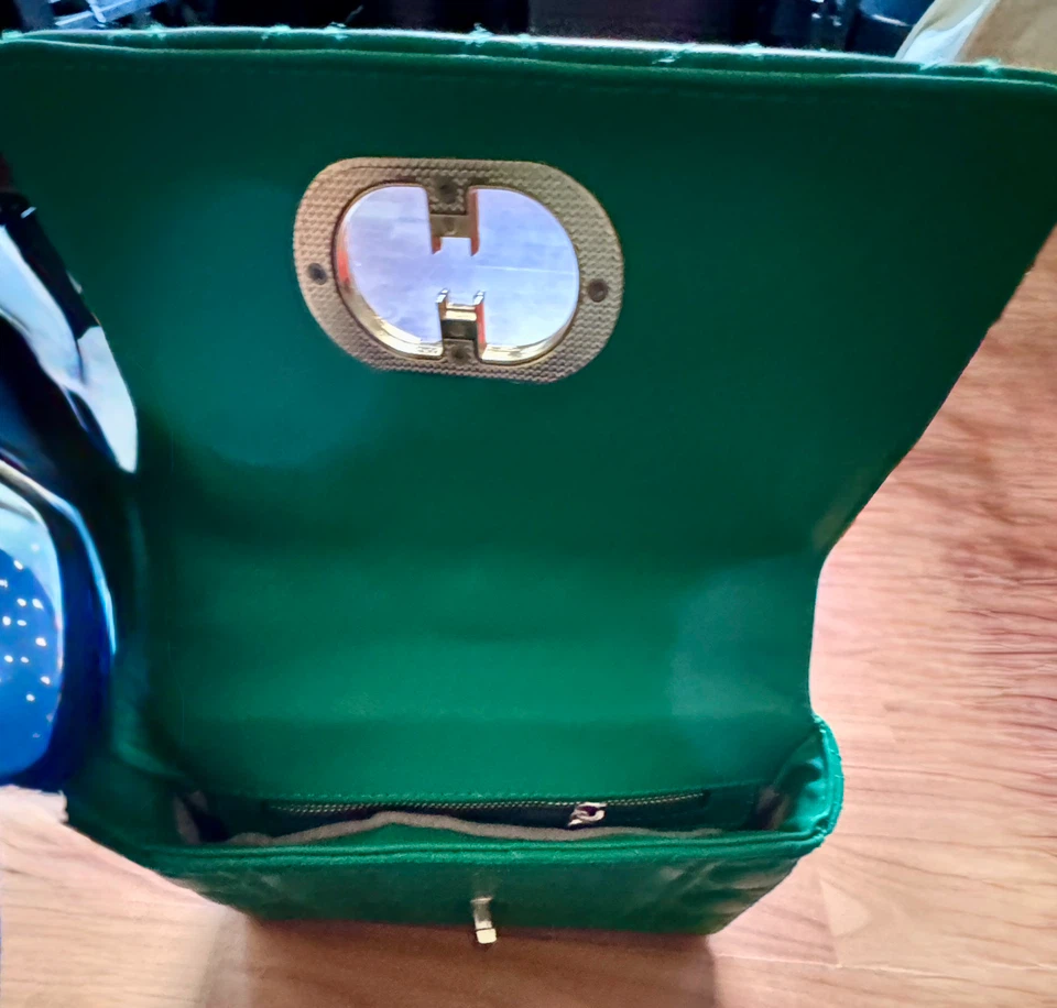 Christian Dior Green Quilted Shoulder Bag