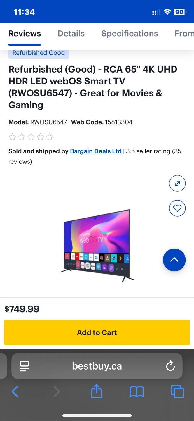 RCA 65” 4K UHD Smart TV (Powered by LG webOS +ThinQ) 2024 - photo 4