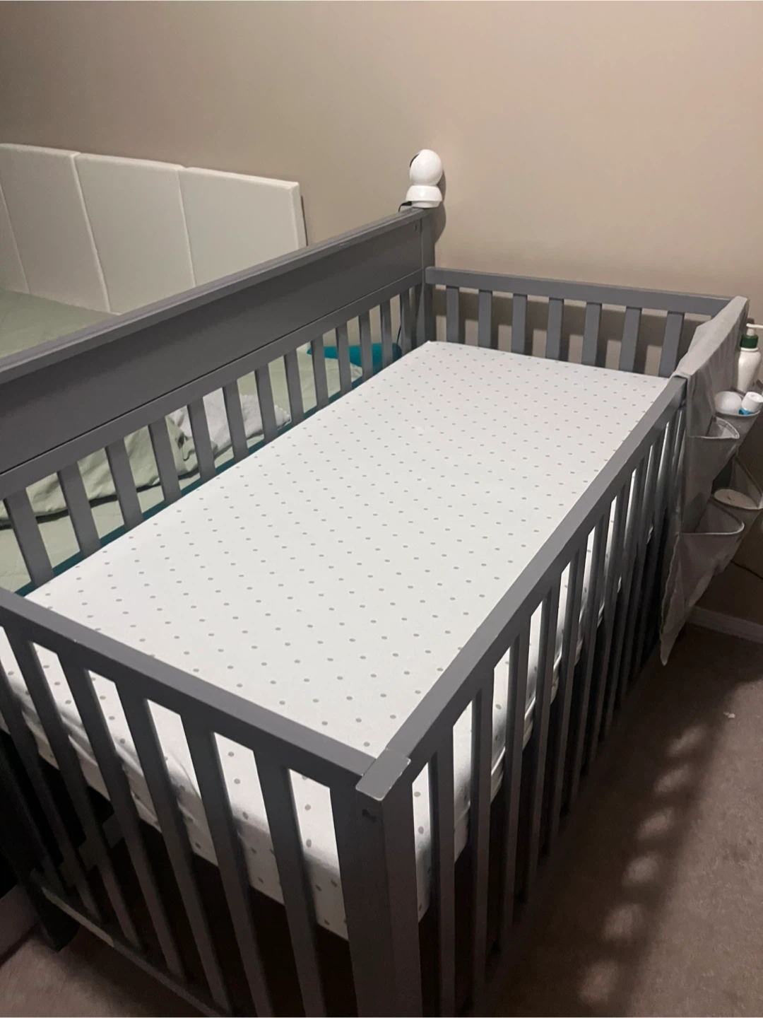 Grey Baby Changing Table and crib - photo 2