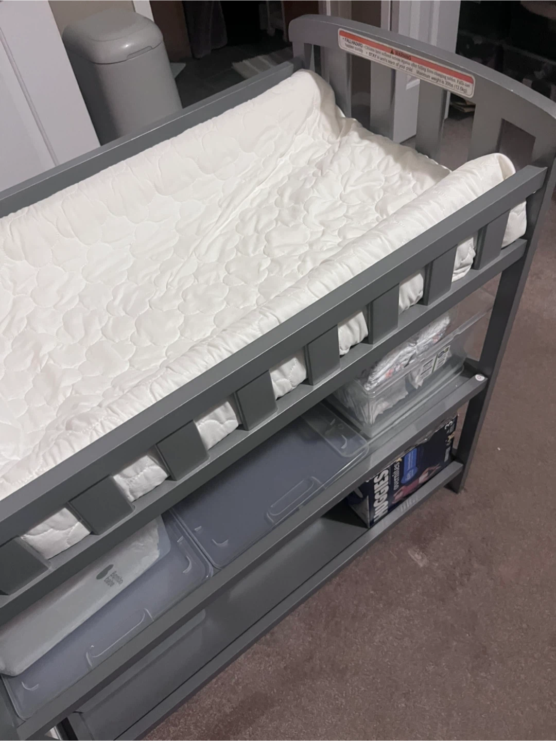 Grey Baby Changing Table and crib - photo 5