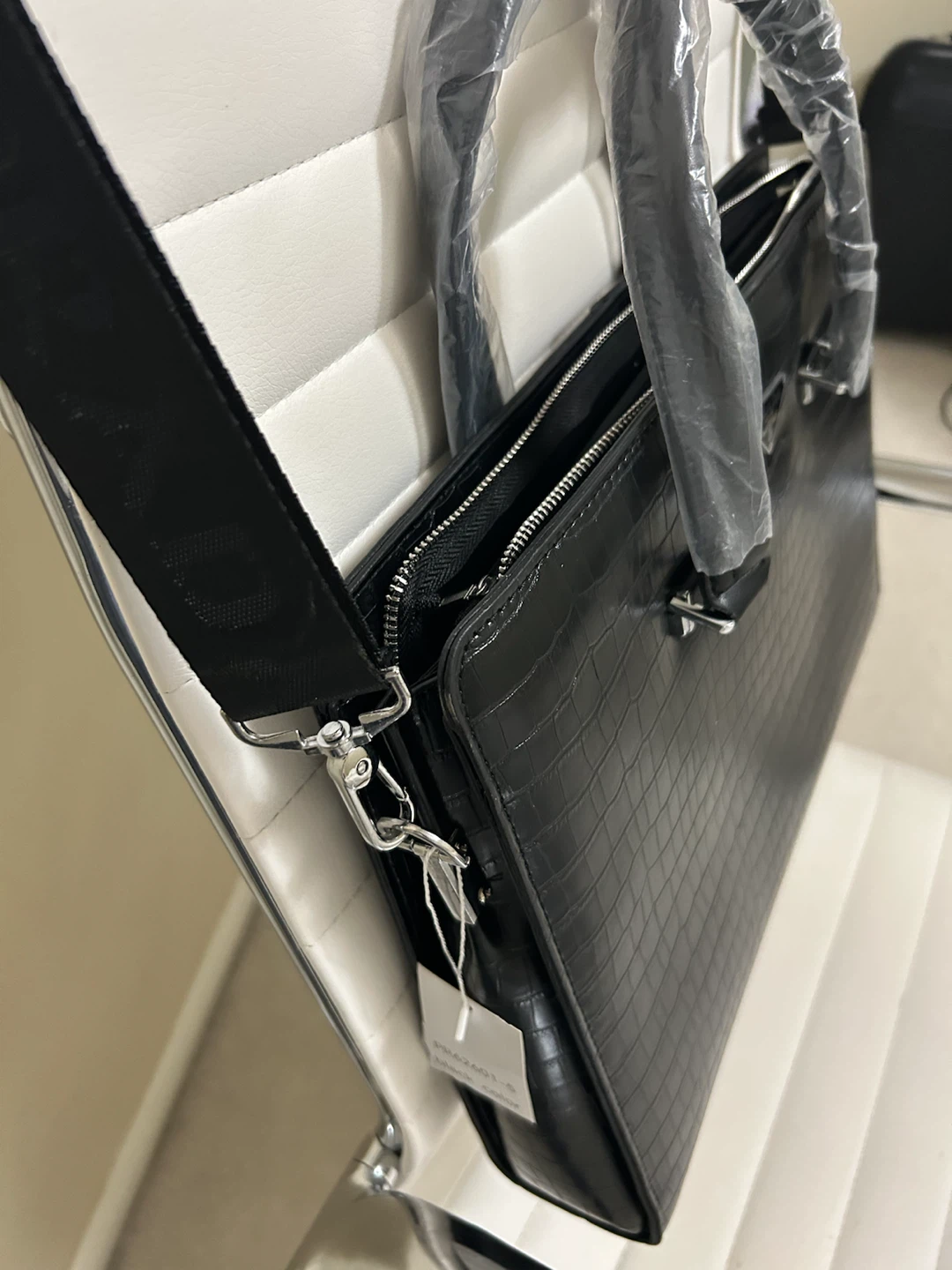 Prada Black Crocodile Embossed Briefcase - photo 3