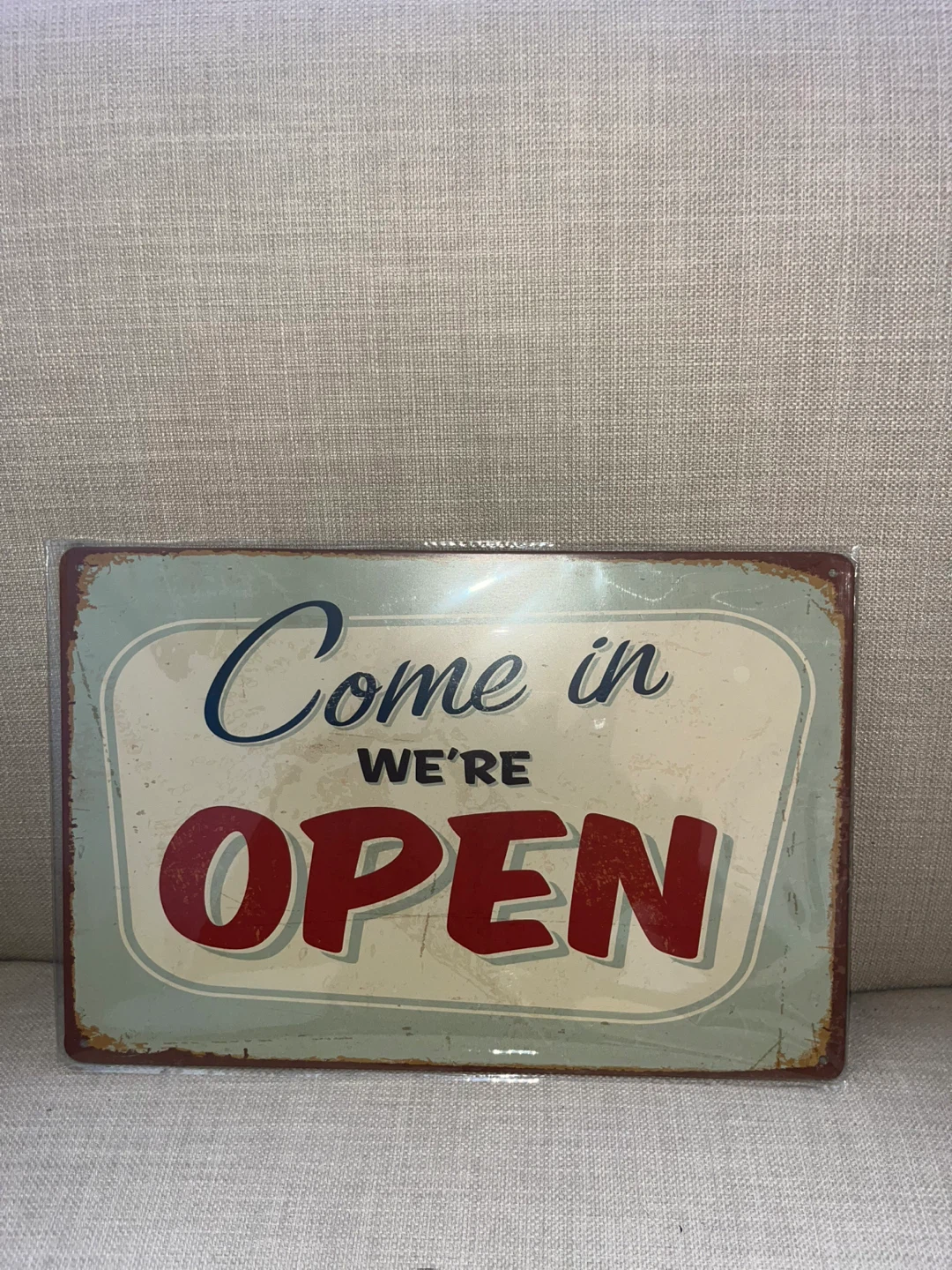 Come In We're Open Metal Sign