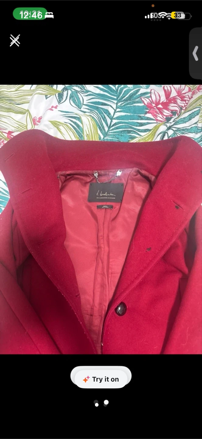 Babaton Red Wool Coat