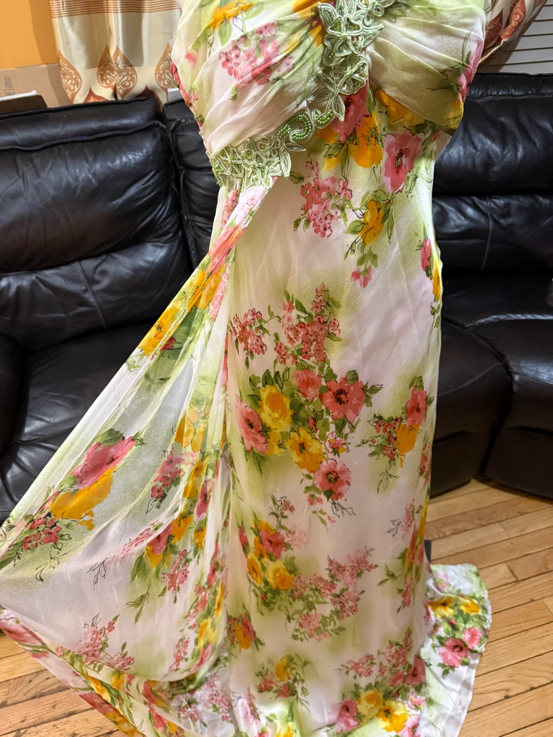 Nightway Vintage Printed Garden Nymph maxi prom - photo 5