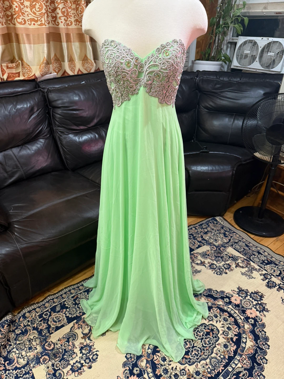 Night Moves Neon Mint Green 6 prom dress