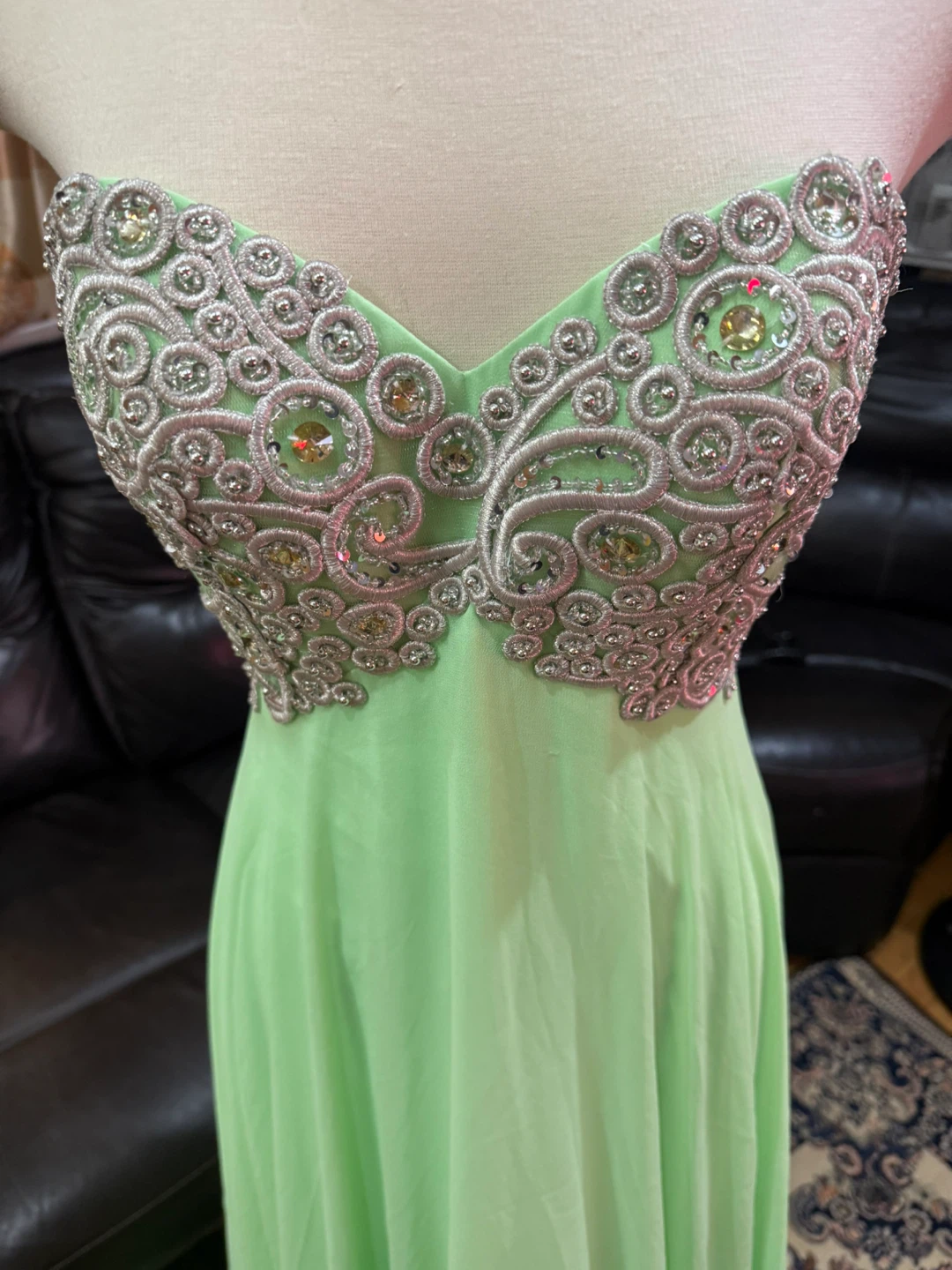 Night Moves Neon Mint Green 6 prom dress - photo 2
