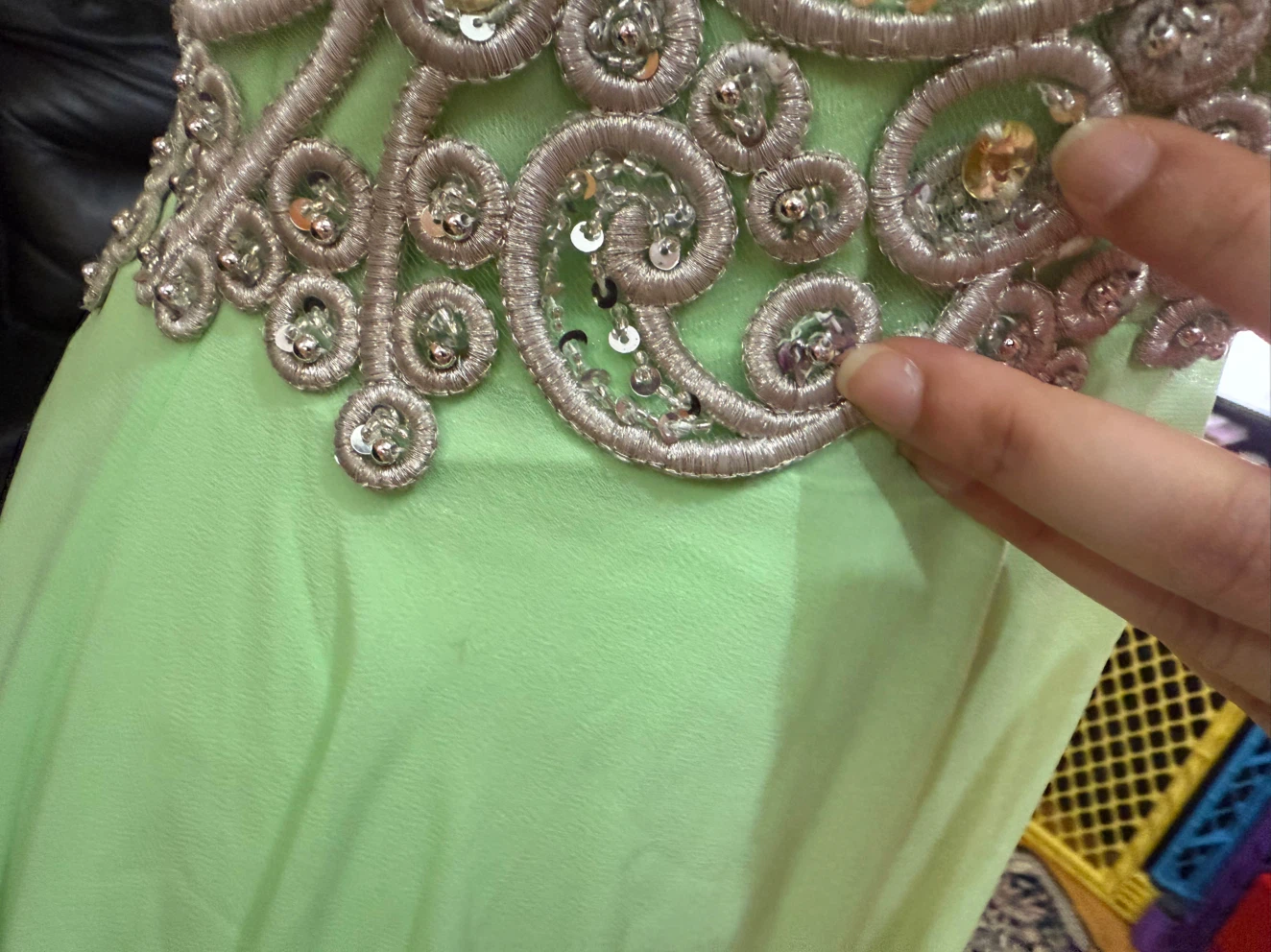 Night Moves Neon Mint Green 6 prom dress - photo 3