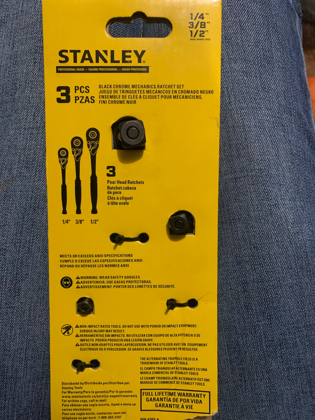 Stanley 3-Piece Black Chrome Ratchet Set - photo 2