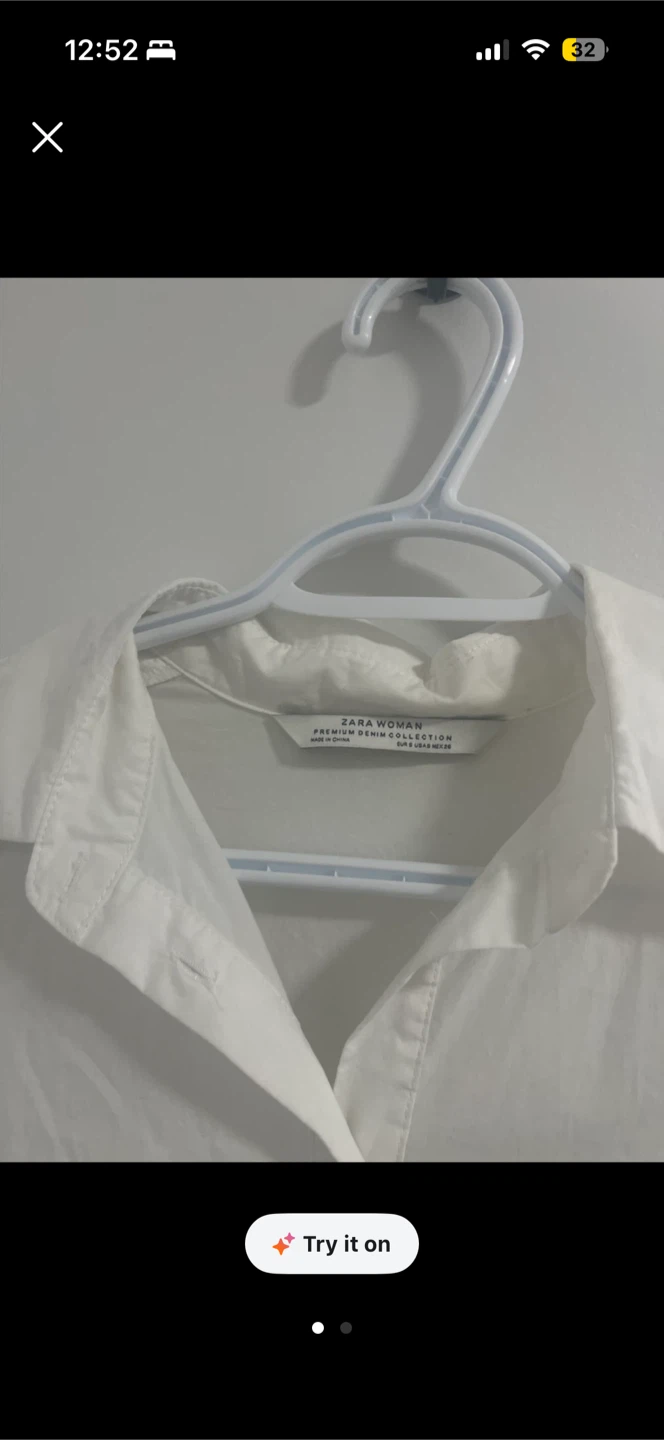 Zara Woman White High-Low Shirt
