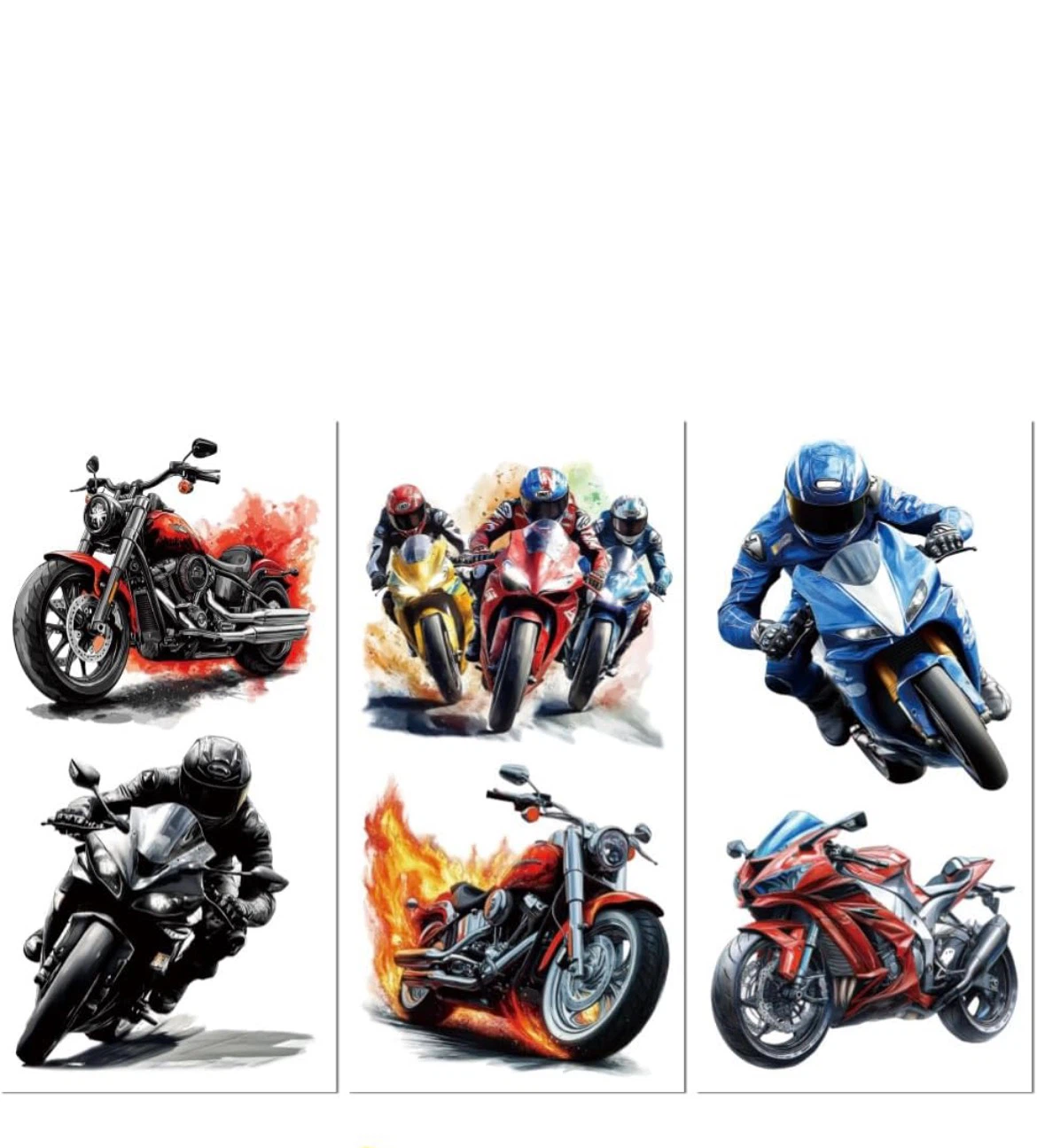 Peacoblue Cool Motorcycle Rub On Transfers for Furniture Craft