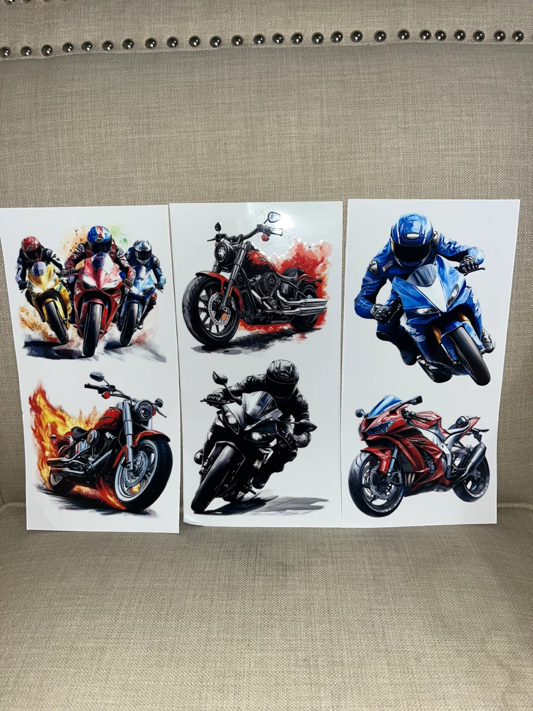 Peacoblue Cool Motorcycle Rub On Transfers for Furniture Craft - photo 2