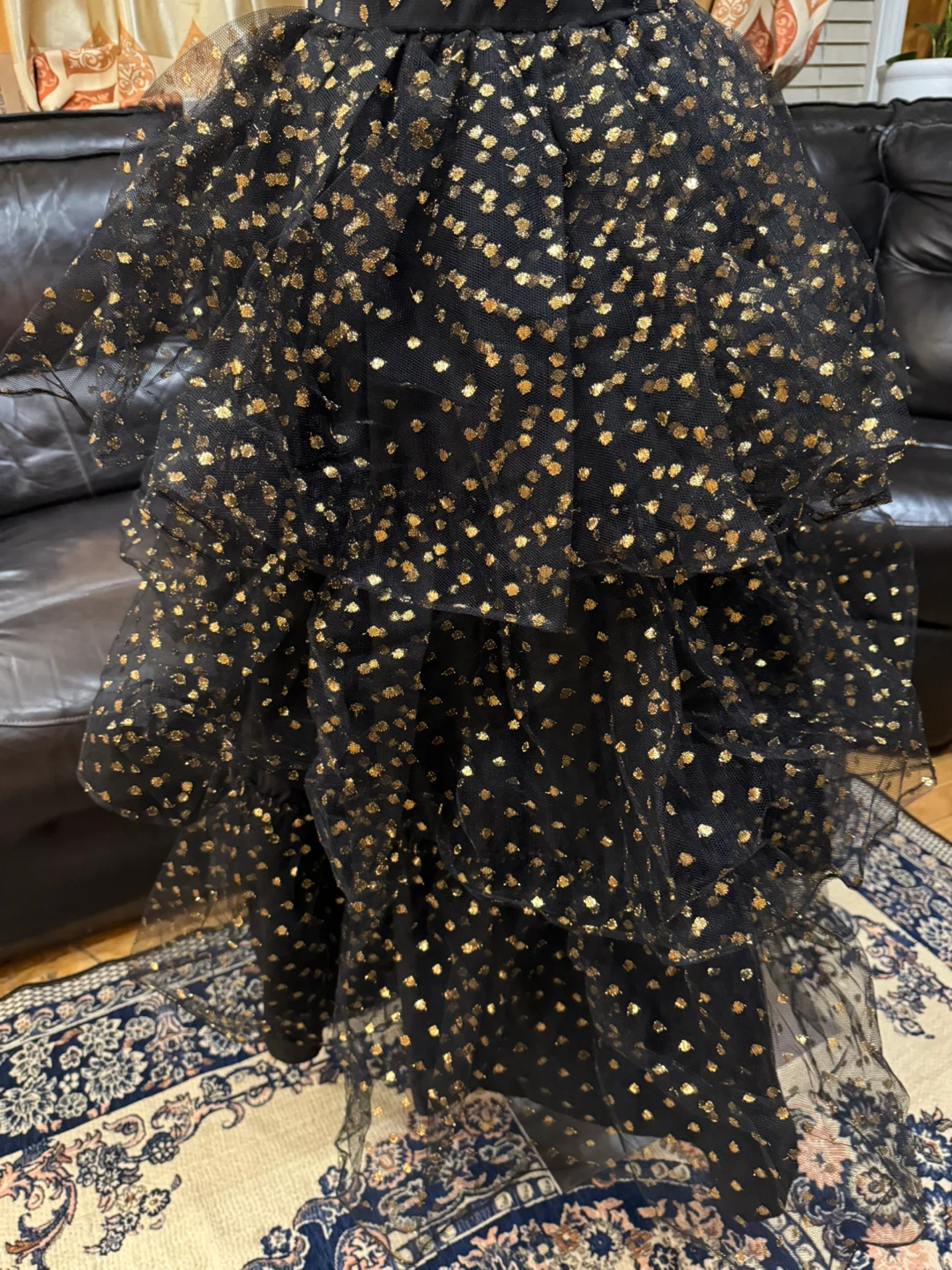 Gigi’s Closet Black Gold Polka Dot 2-4 Sweetheart neckline Gown - photo 5