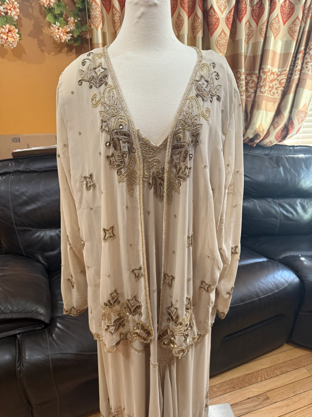 Midnight Velvet 3X two piece Beaded Butterfly Stars  Dress