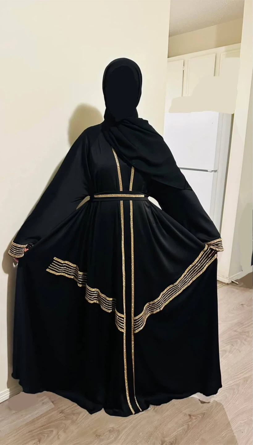 Black and gold abaya